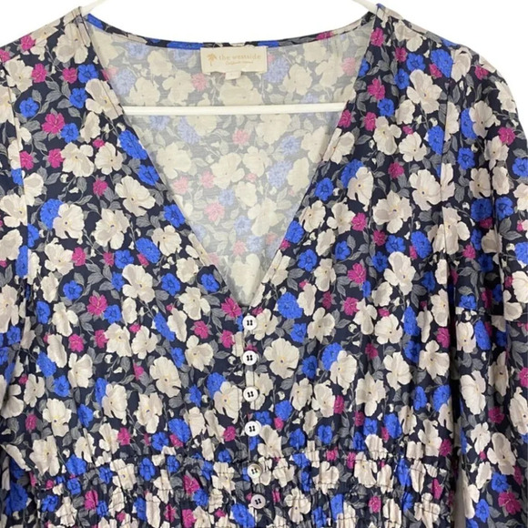 The Westside California Inspired Floral Midi Dress Size Large Silk Cotton EUC - Picture 3 of 14